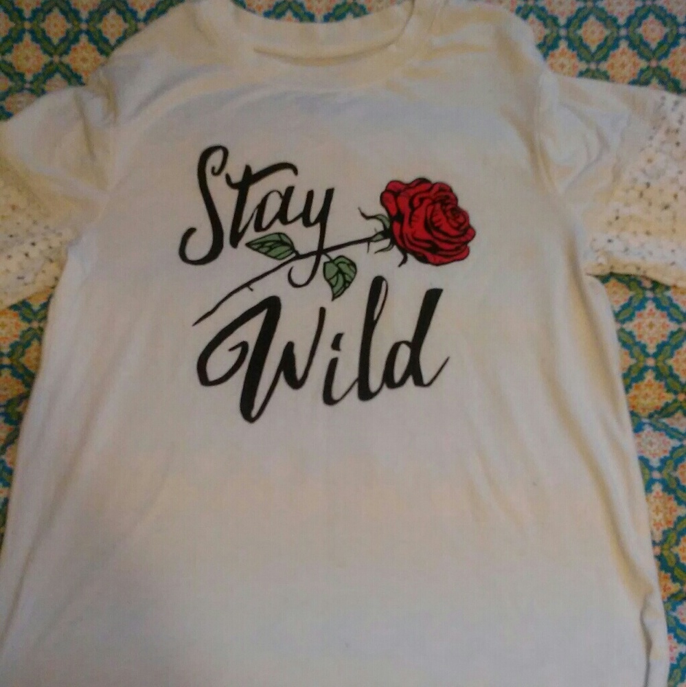 White tee with lace